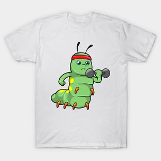 Caterpillar at Strength training with Dumbbell T-Shirt